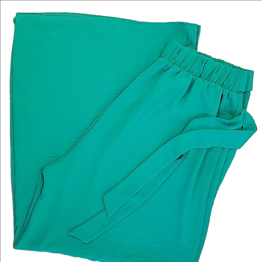 GEGE Pull-On Kelly Green Palazzo Pants Size 1X EUC